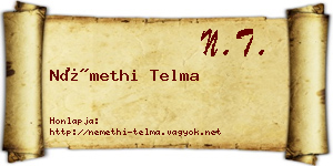 Némethi Telma névjegykártya